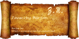 Zavaczky Márton névjegykártya