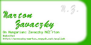 marton zavaczky business card